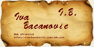 Iva Bacanović vizit kartica